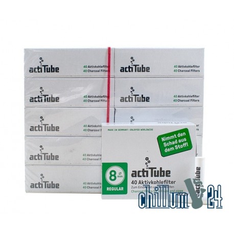 Box 10x ActiTube 8 mm Aktivkohlefilter 40er