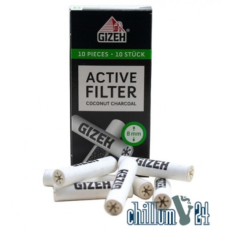 Gizeh Aktivkohle-Filter 8mm 10 Stück