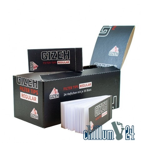 Box 24x Gizeh Black Filtertips Regular Size