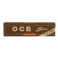 OCB Unbleached Slim Virgin Paper + Tips