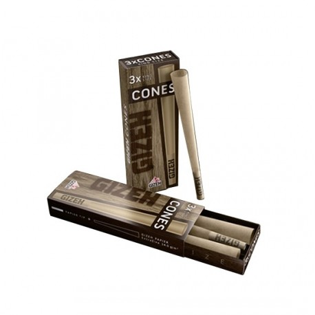 Gizeh Brown King Size Cones mit Tip 3 Stk. vorgedreht 