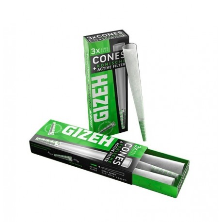 Gizeh Black Cones + konische Aktivfilter 3 Stk. vorgedreht