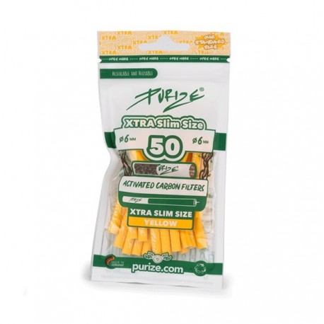 PURIZE XTRA Slim Yellow Aktivkohlefilter 50er