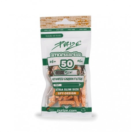 PURIZE Xtra Slim Spy Aktivkohlefilter 50er