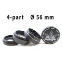 GHODT abriebfreier Alu-Grinder 56 mm gehärtet 4-Teilig