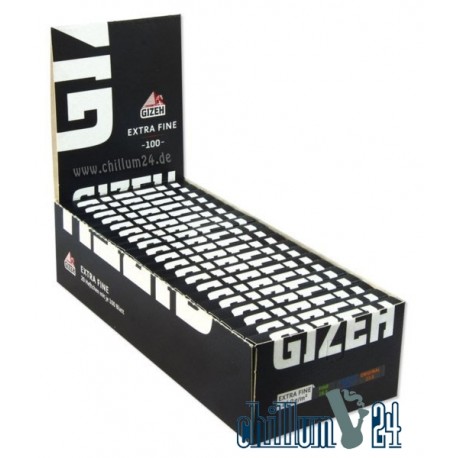 Box mit 20 Heftchen GIZEH BLACK Extra Fine 100 Blatt