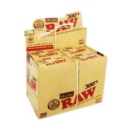 Box 40x RAW Organic 300`s 1 1/4 Zigarettenpapier