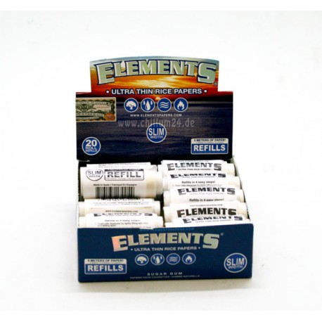 Box mit 20x Refill 5m Elements 1 1/4 Ultra Thin Rice Paper Rolls
