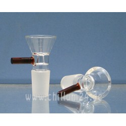 Black Leaf Glassteckkopf Flutsch 18,8er Schliff mit Henkel amber