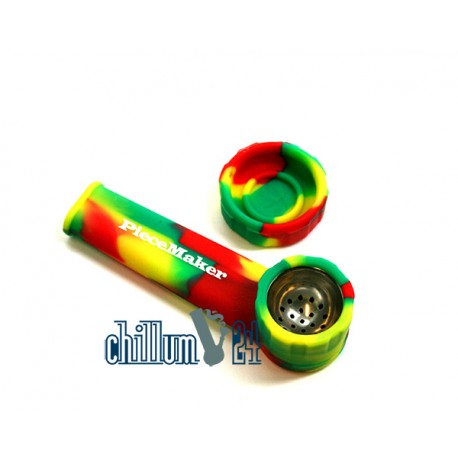 PieceMaker Karma Silikon-Handpfeife mit Edelstahlsieb Rasta