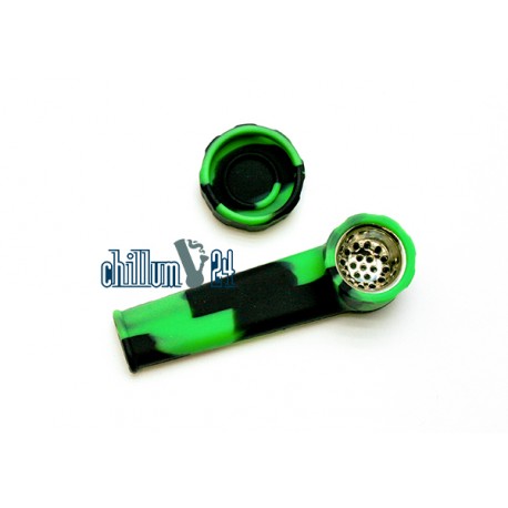 Jelly Joker Silikon-Handpfeife schwarz-grün 8,5cm
