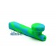 Jelly Joker Silikon-Handpfeife Grün-Hellblau 12cm