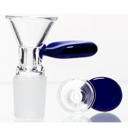 Glassteckkopf 18,8er klar mit blauem Griff