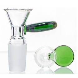 Glassteckkopf 18,8er klar mit grünem Griff