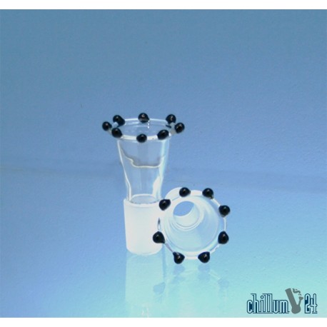 Trichter Glas Siebkopf Krone 18.8er Schliff