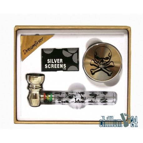 Dreamliner Geschenkset mit Pfeife und Grinder Skull