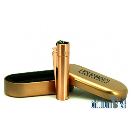 12er Box CLIPPER Feuerzeug Metal Large Rose´Gold