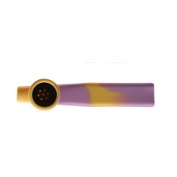Silikon-Handpfeife Lila-Gelb 12cm