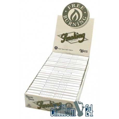 Box 25x Smoking White N°8 Regular Size Free Burning