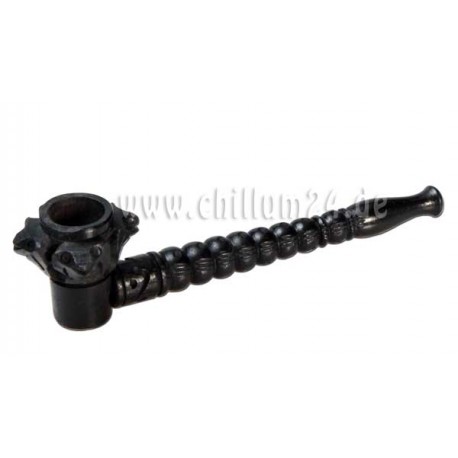 Holzpfeife dunkel geschnitzt 12,5cm lang