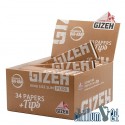Box 25x GIZEH Pure King Size Slim + Tips
