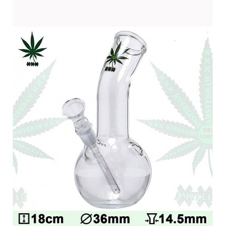 Green XXX Amsterdam Leaf 14.5 Beaker 18cm