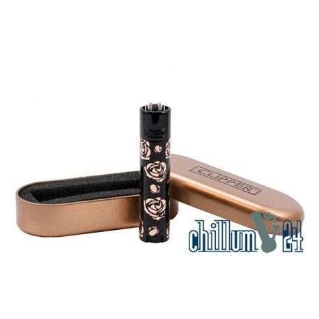 CLIPPER Feuerzeug Rose of Rosegold Black Cap
