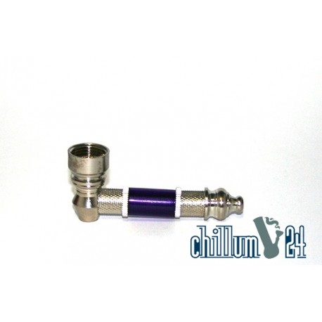 Pur-Pfeife Metall mit Kunststoffhülle Violett 7cm