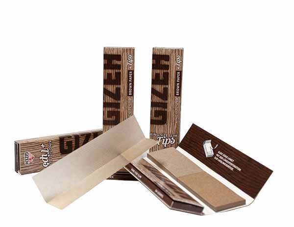 Gizeh Brown King Size Slim 34 Blatt inkl. Tips