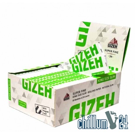 Box 50x Gizeh King Size Slim Super Fine 34 Blatt