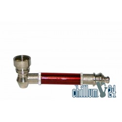 Pur-Pfeife Metall mit Kunststoffhülle Rot 10cm