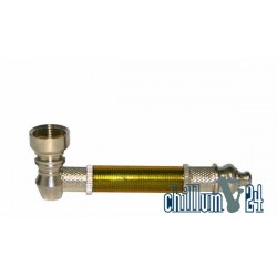 Pur-Pfeife Metall mit Kunststoffhülle Gelb 10cm