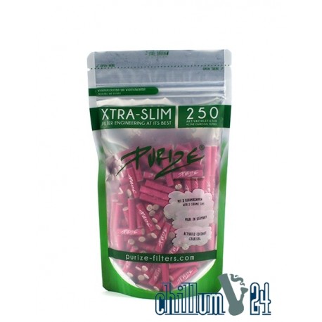 PURIZE XTRA Slim Aktivkohlefilter Pink 250er