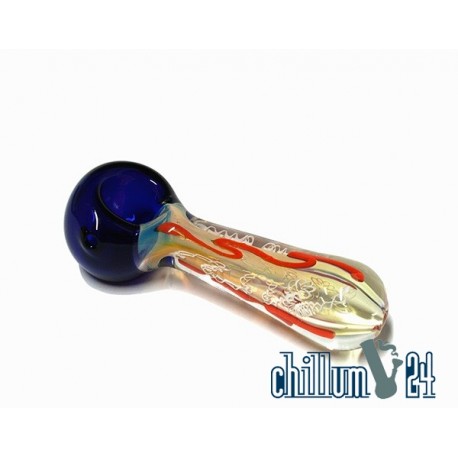 Coloured Glasspipe 12,5cm Blue-Clear
