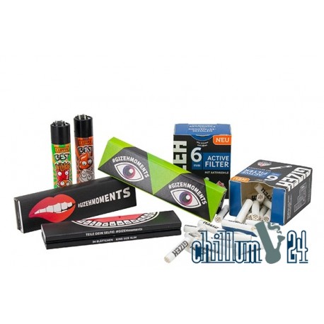 Gizeh Survival Pack mit Paper Aktivkohlefilter u. 2 Clipper - Moments Edition