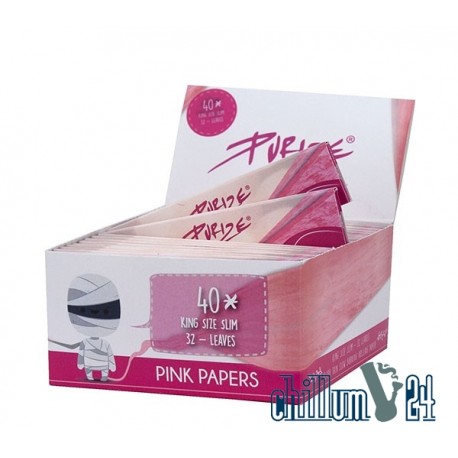 Box 40x PURIZE 32 Blatt King Size Slim Ultrathin Pink